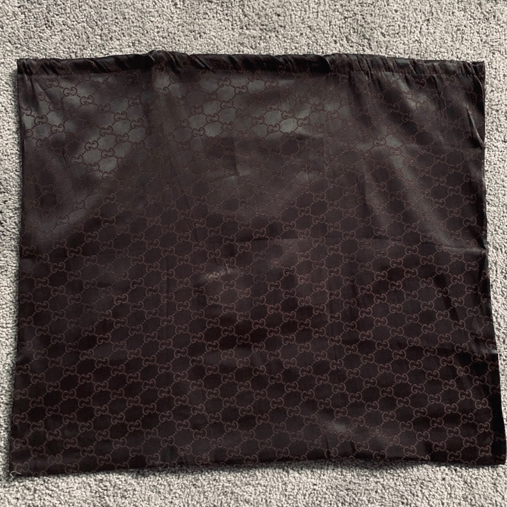 Large Brown Gucci Monogram Drawstring Dustbag